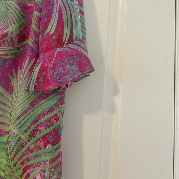 Nanette Lepore Silk floral print flirty ruffles blouse size L - Picture 2 of 7